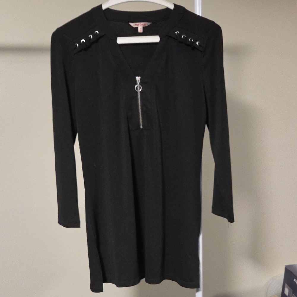 Max Cocos Black Tunic Top Relaxed Layering Piece Women’s Size XS